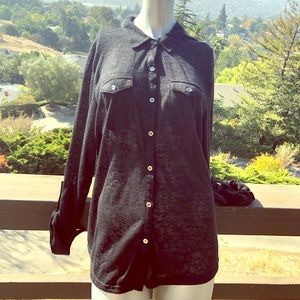Black Button Up Top